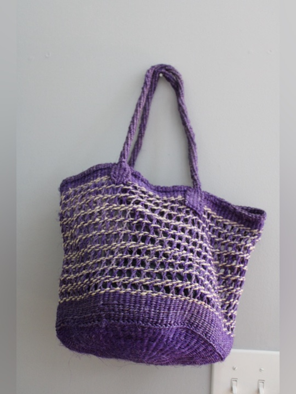 Hand woven basket bag